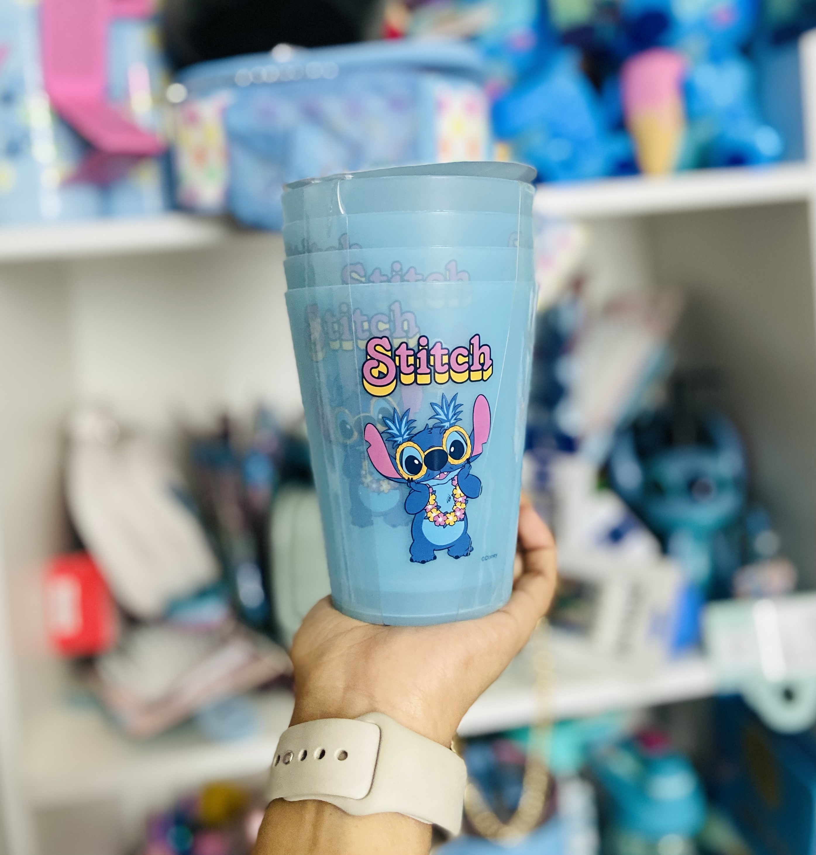 Set de 4 vasos plásticos de Stitch